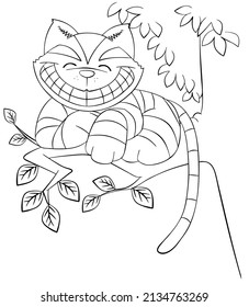 Cheshire cat vector art graphics