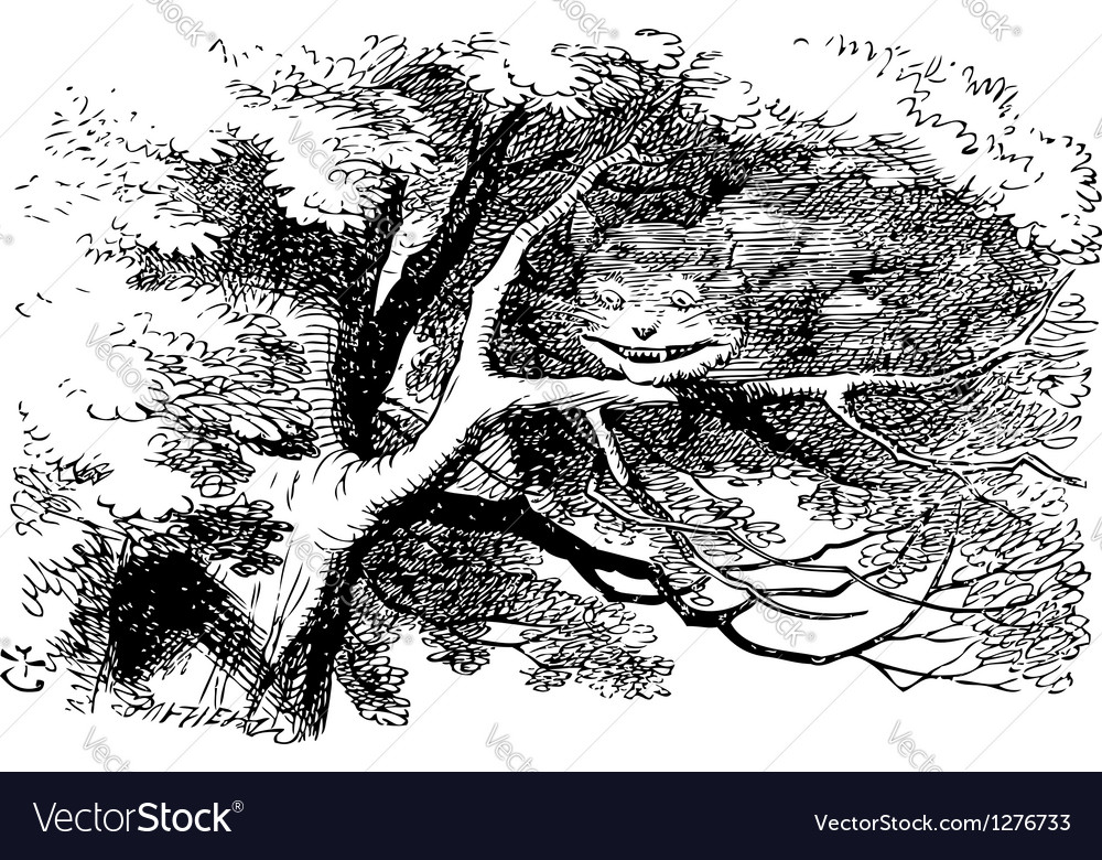 Cheshire cat fading to smile royalty free vector image