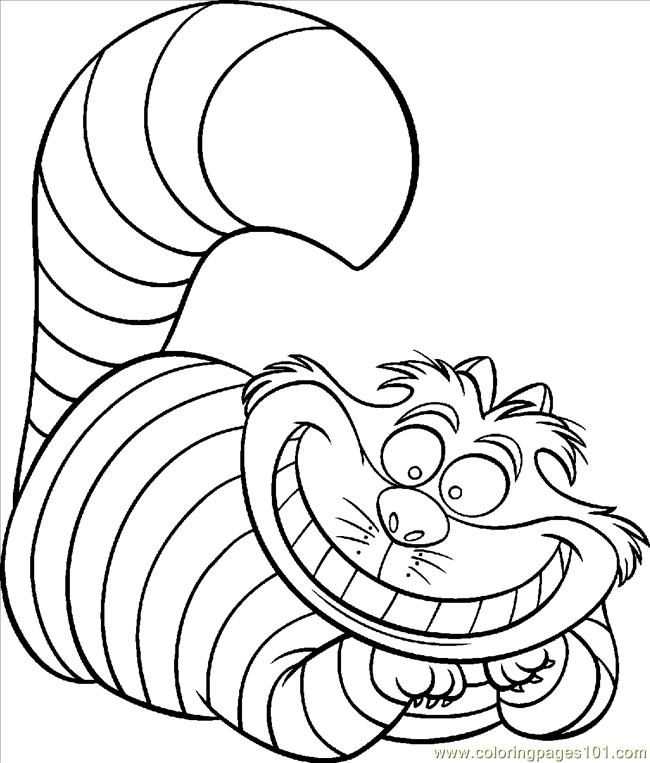 Playful cheshire cat coloring pages for kids