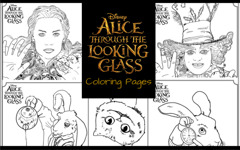 Alice through the looking glass coloring pages