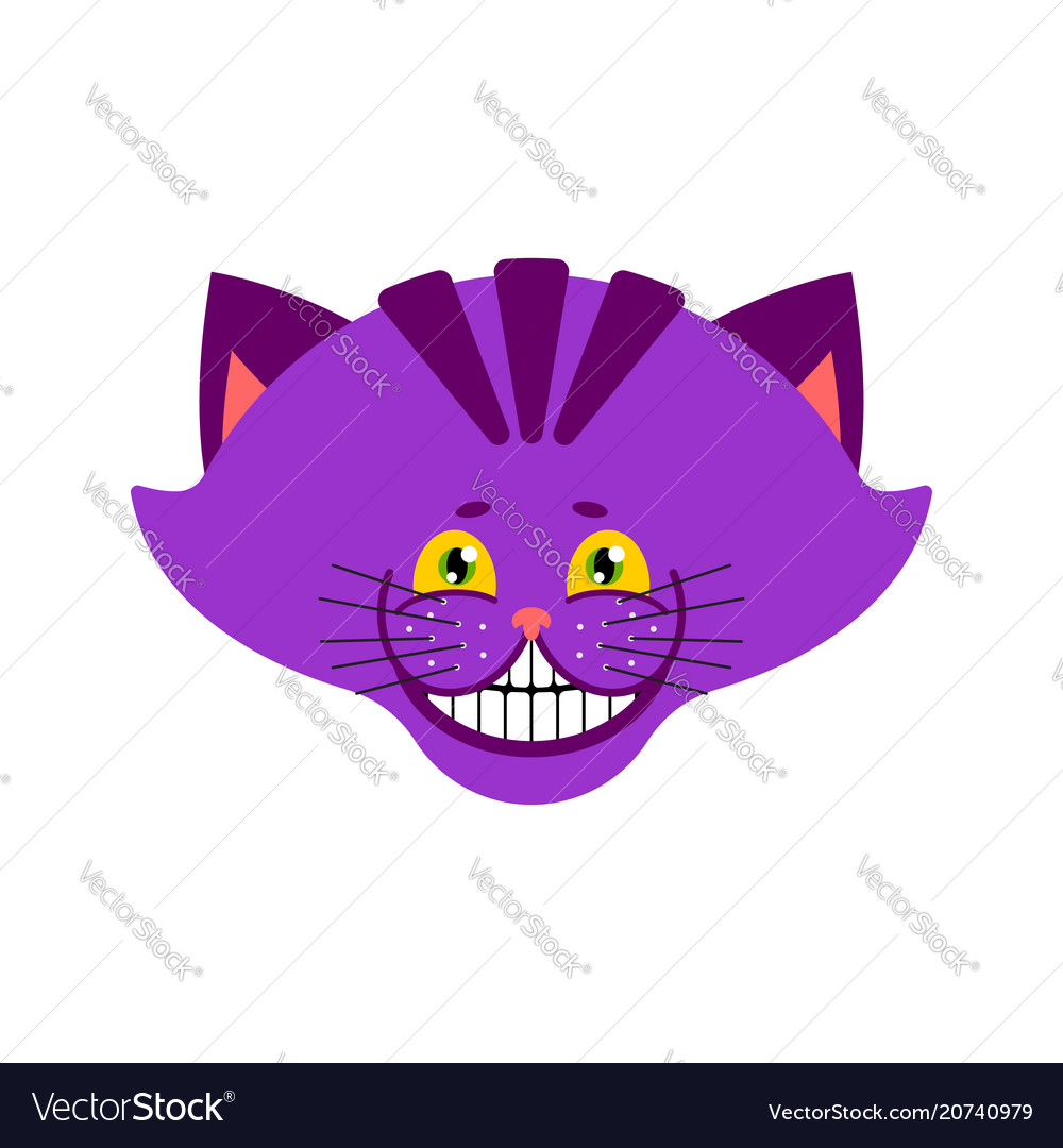 Cheshire cat smile isolated fantastic pet alice vector image
