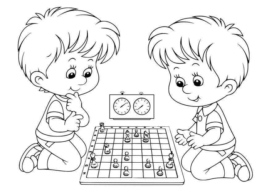 Coloring page chess