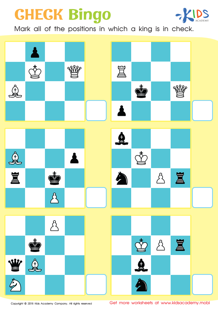 Free chess worksheets puzzles
