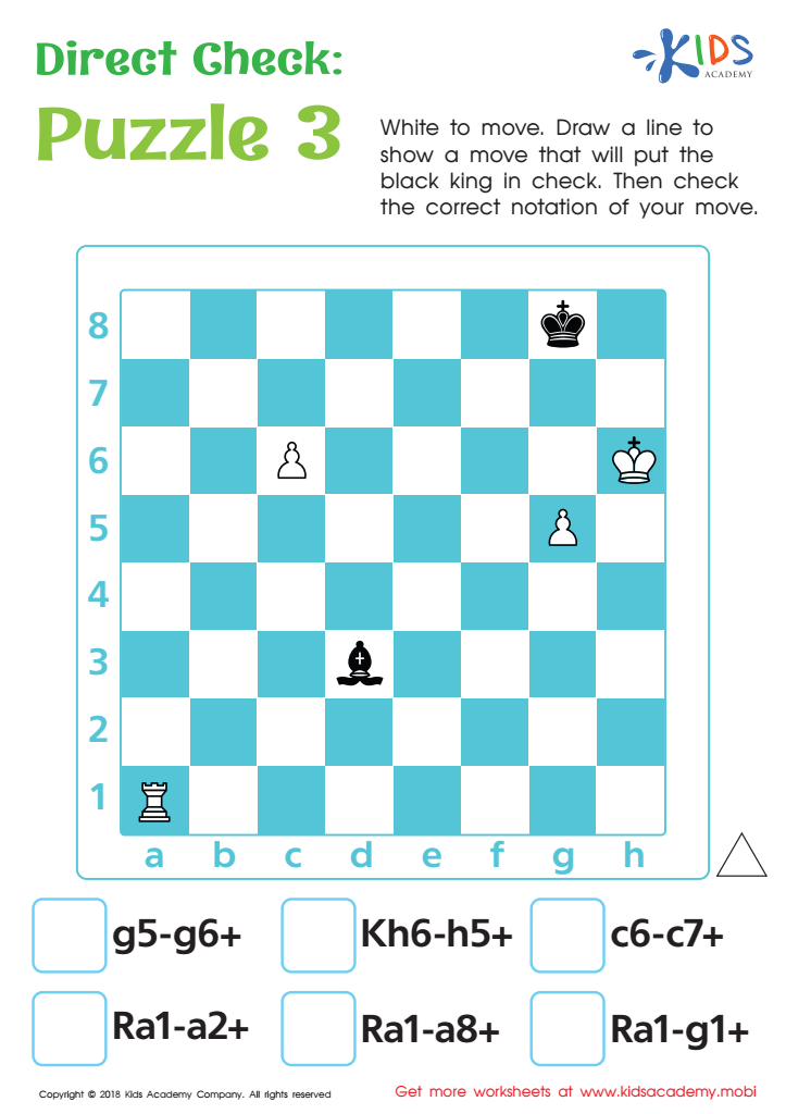 Free chess worksheets puzzles