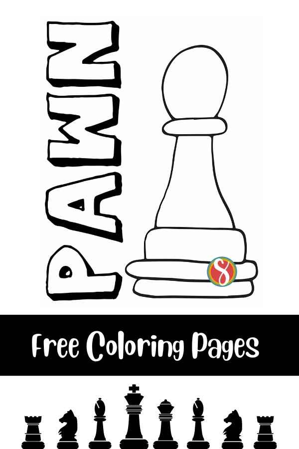 Free chess coloring pages â stevie doodles