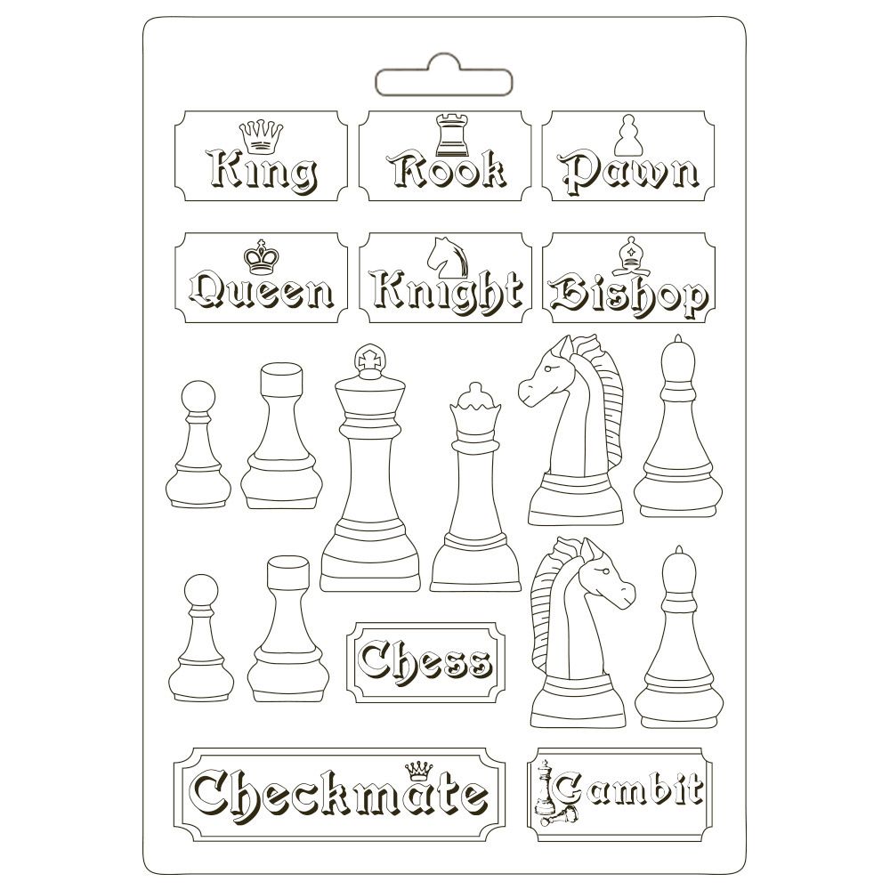 Stamperia alice soft mould a chessboard kpta