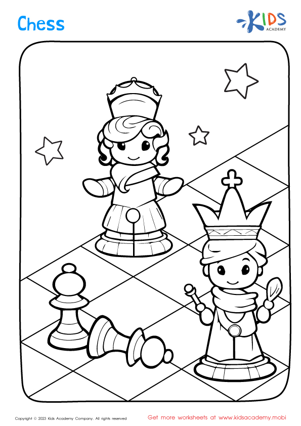 Free chessboard coloring page