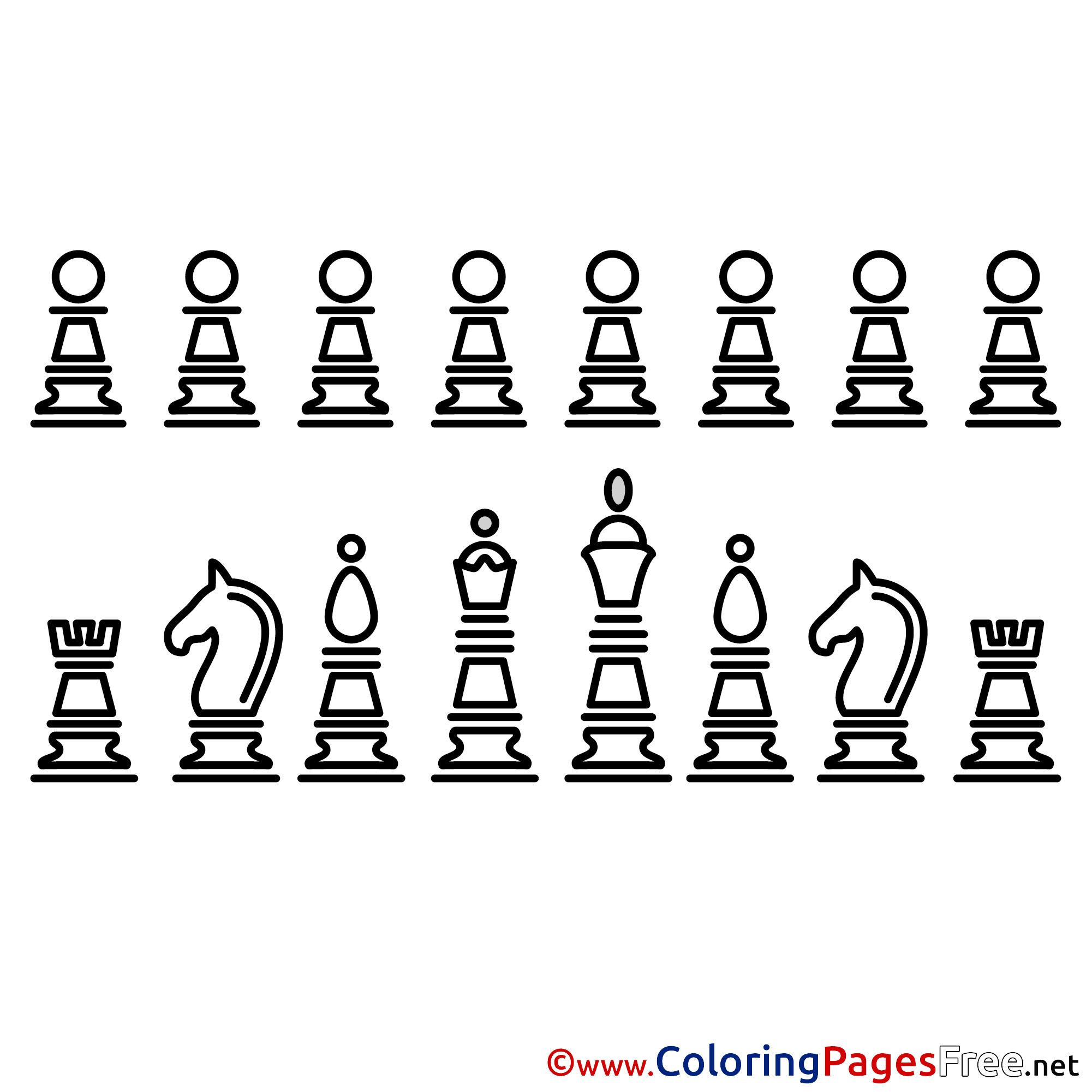 Chess colouring page printable free