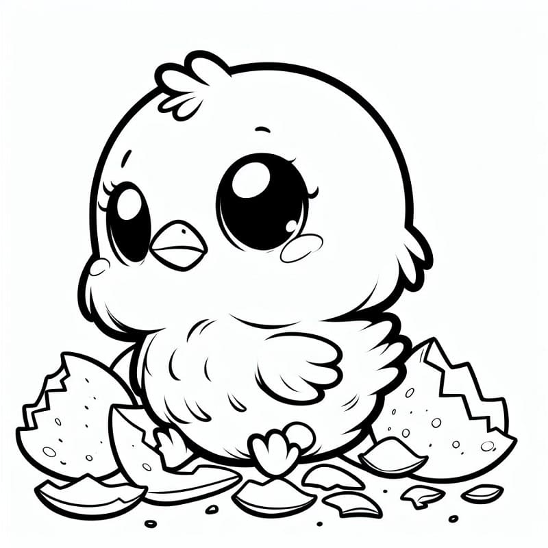 Cute baby chick coloring page