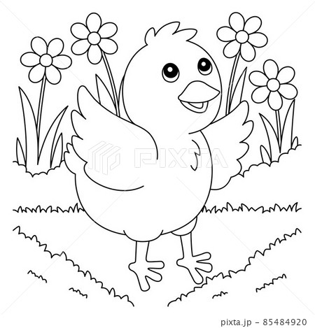 Chick coloring page for kids