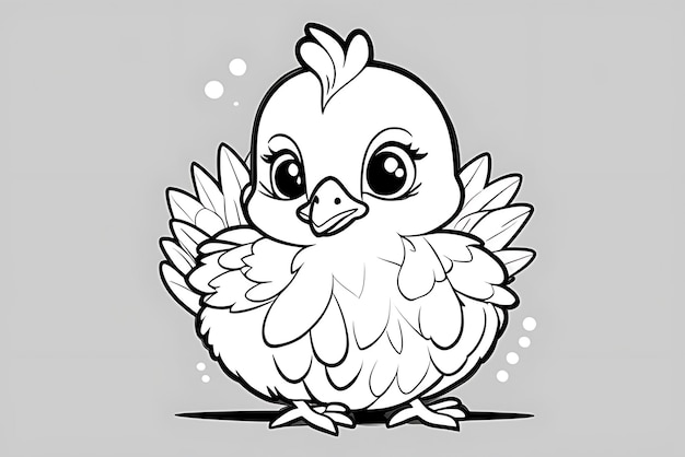 Premium ai image chick coloring page printable qualityblack and white poster quality