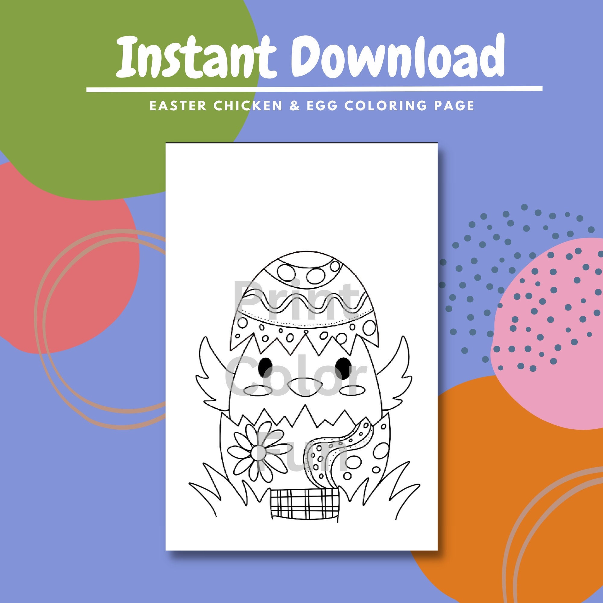 Easter chick coloring page kids easter coloring pages