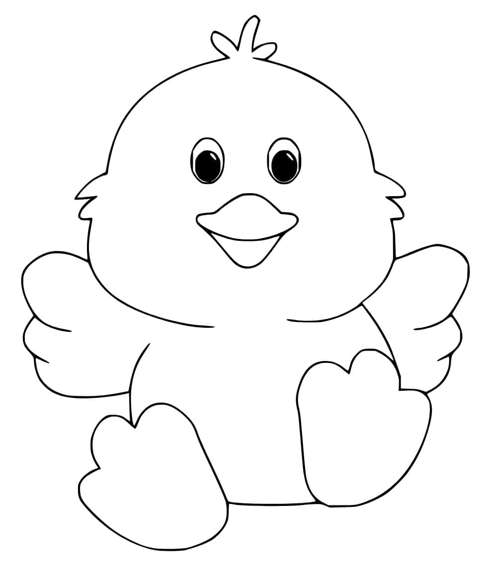 Baby cute chick coloring page