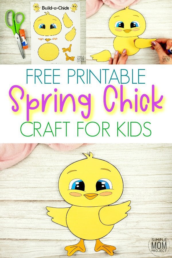 Free cut and paste baby chick craft with template â simple mom project