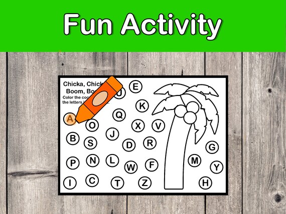 Digital chicka chicka boom boom story panion name craft activities trace a