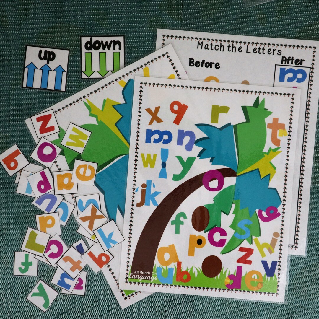 Buy chicka chicka boom boom story panion background mats letters up and down cue cards autism printable pdf online in india