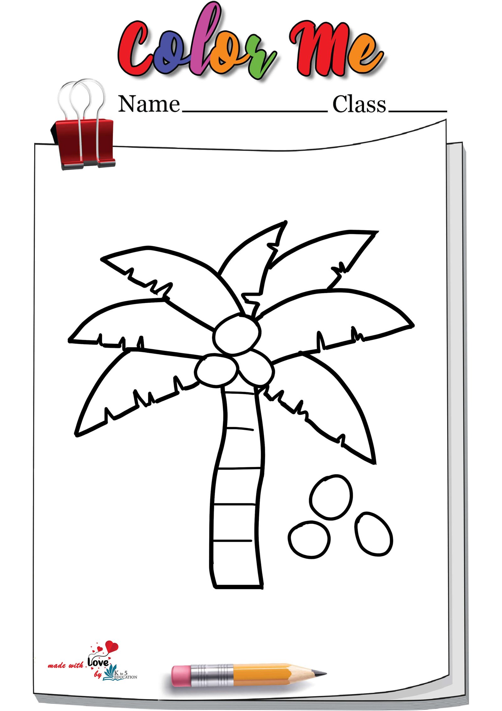 Chicka chicka boom boom big coconut tree coloring page