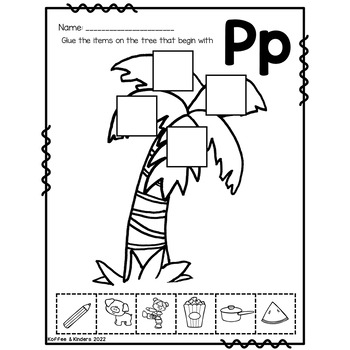 Beginning sound cut and paste worksheets chicka chicka boom boom