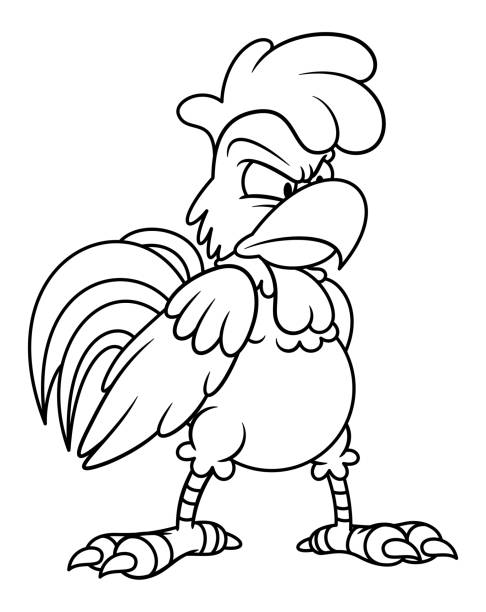 Coloring book chicken stock illustrations royalty