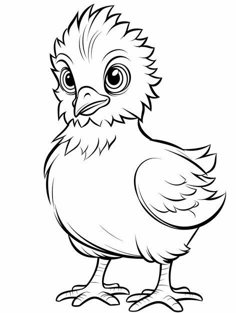 Premium vector hand drawn baby chicken outline illustration cute baby chicken coloring pages for children