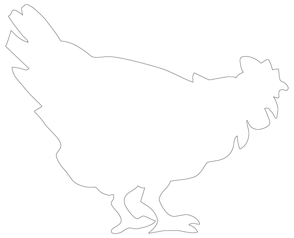 Chicken hen template free printable coloring page