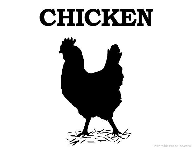 Printable chicken silhouette