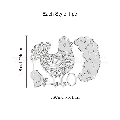 Wholesale globleland chickens metal cutting dies coop eggs hen die cuts stencil template moulds for scrapbook embossing album paper card making