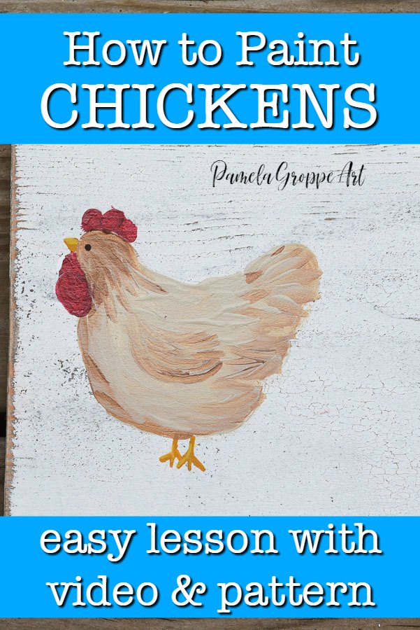 Easy paint chickens in acrylics