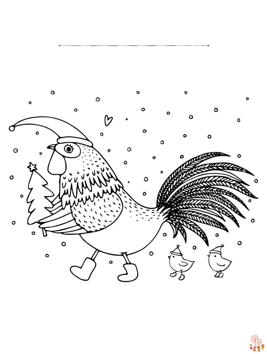Free printable chicken coloring pages for kids