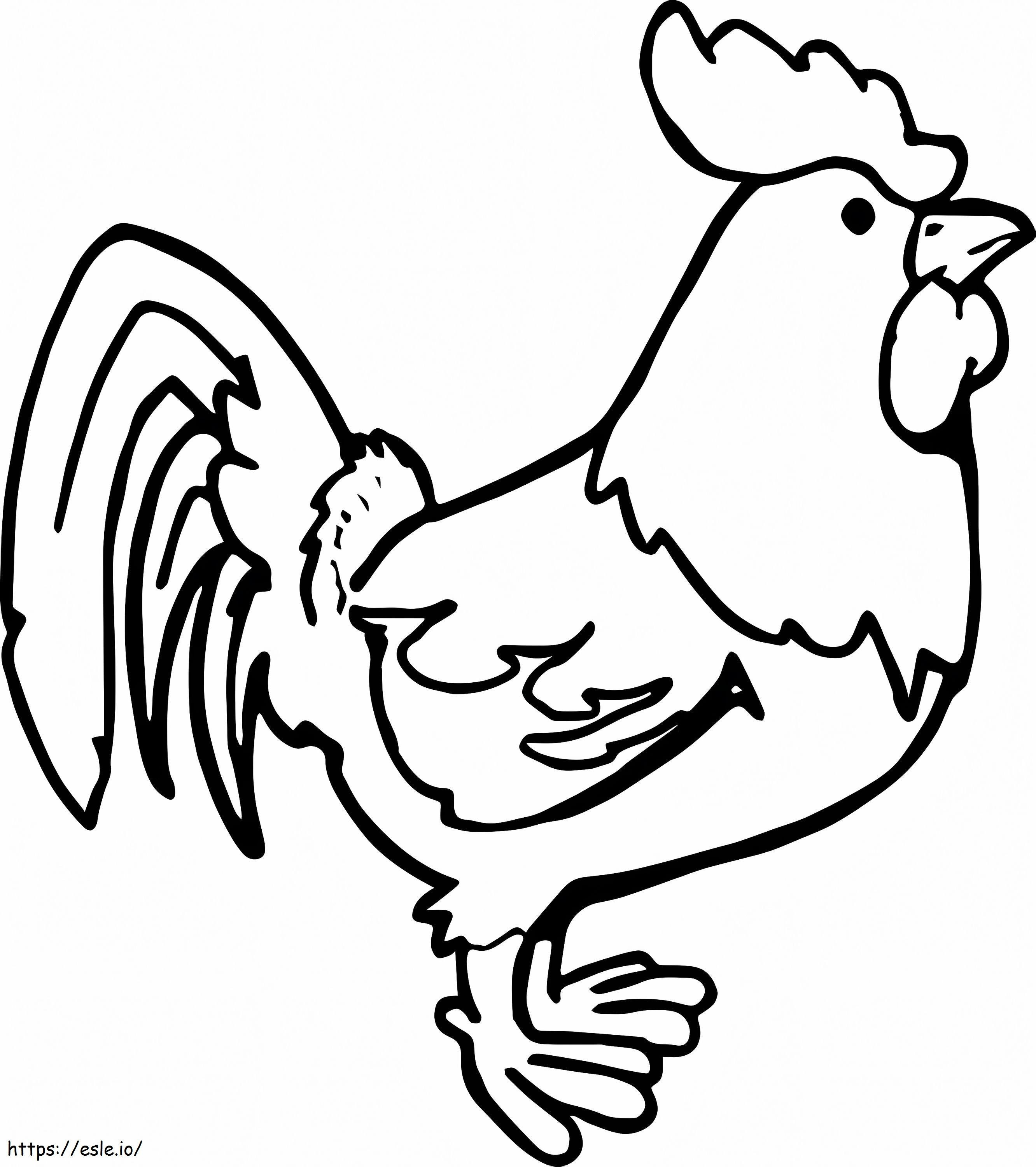 Printable chicken coloring page