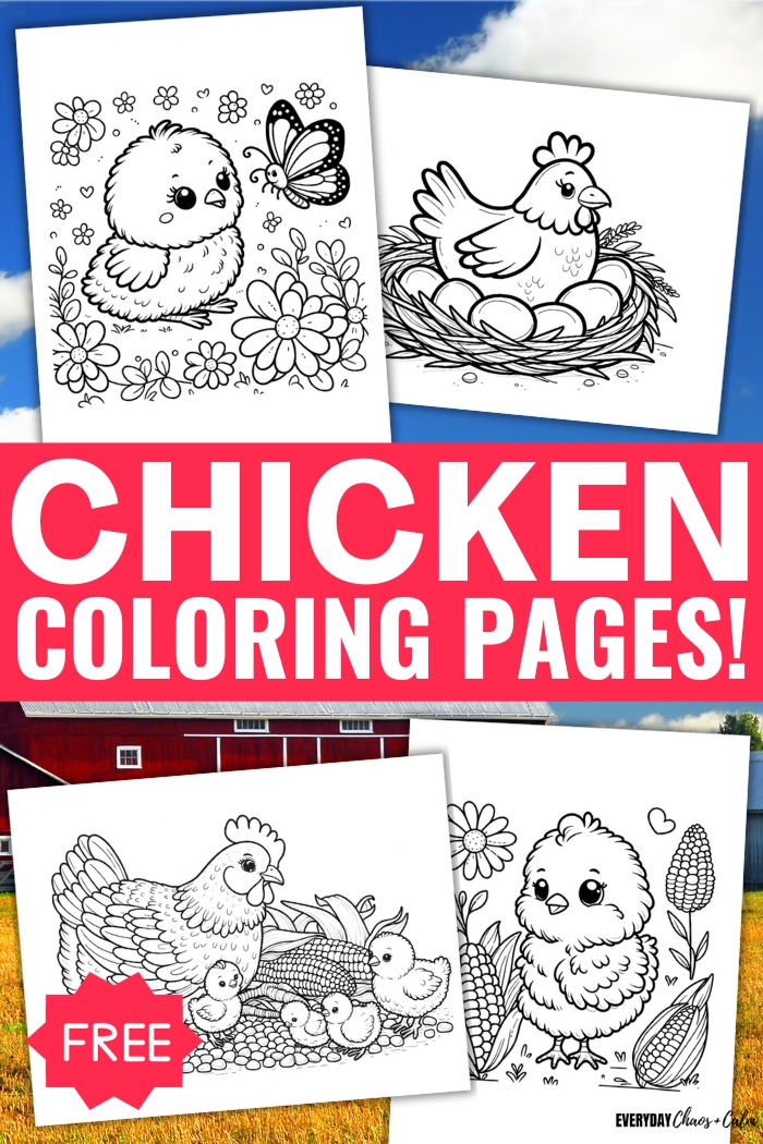Free chicken coloring pages for kids