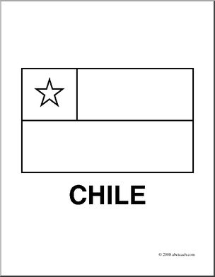 Clip art flags chile coloring page i
