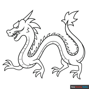 Easy chinese dragon coloring page easy drawing guides