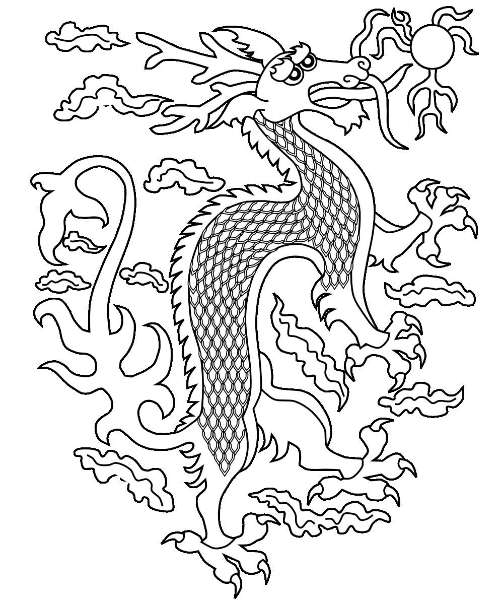 Free printable chinese dragon coloring pages for kids