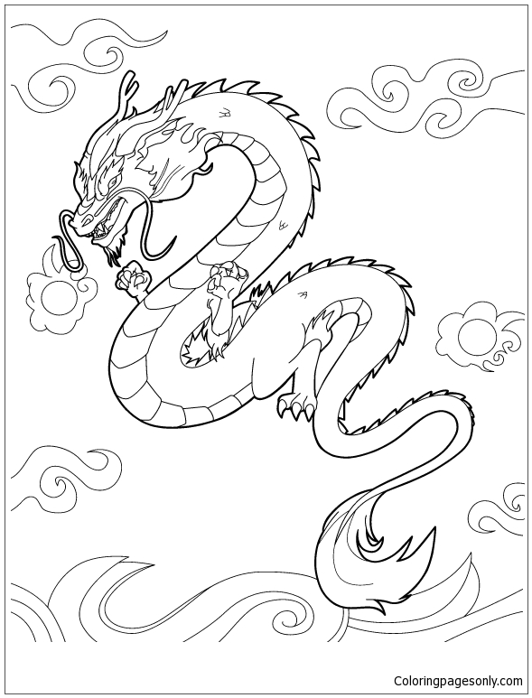 Chinese dragon coloring page coloring page