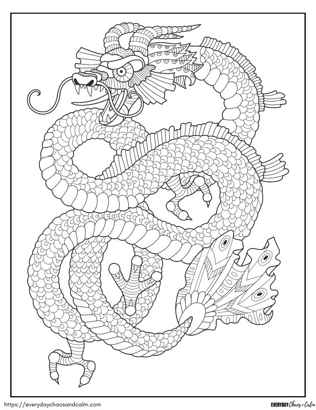 Free dragon coloring pages for kids
