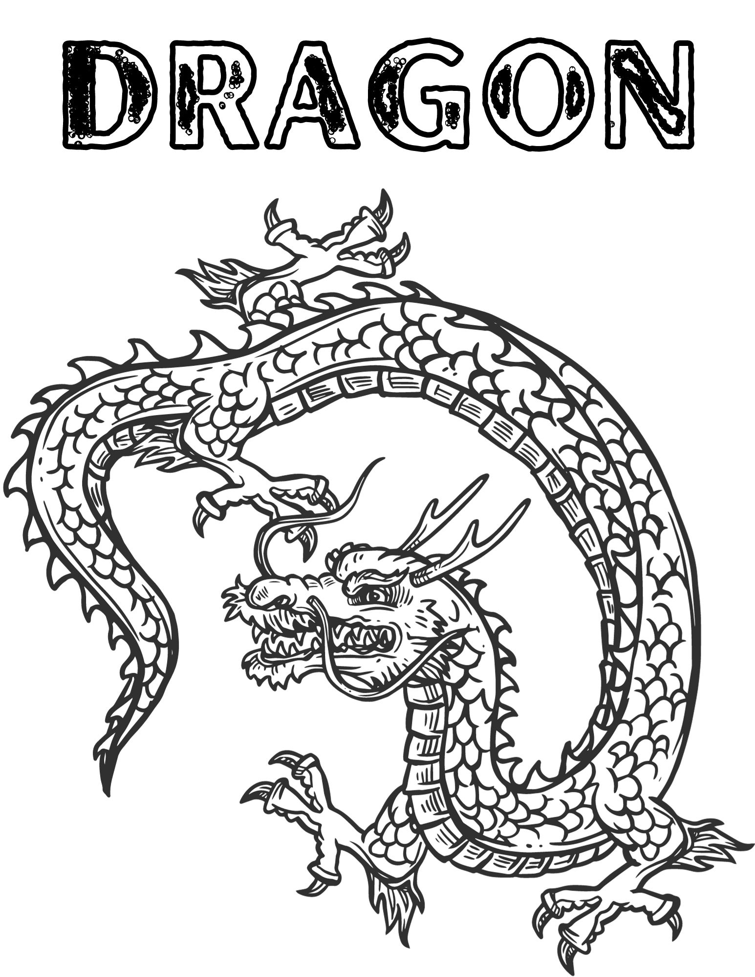 Free printable dragon coloring pages