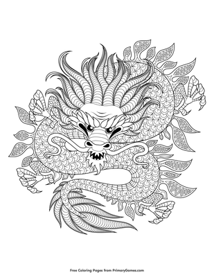 Chinese dragon coloring page â free printable pdf from