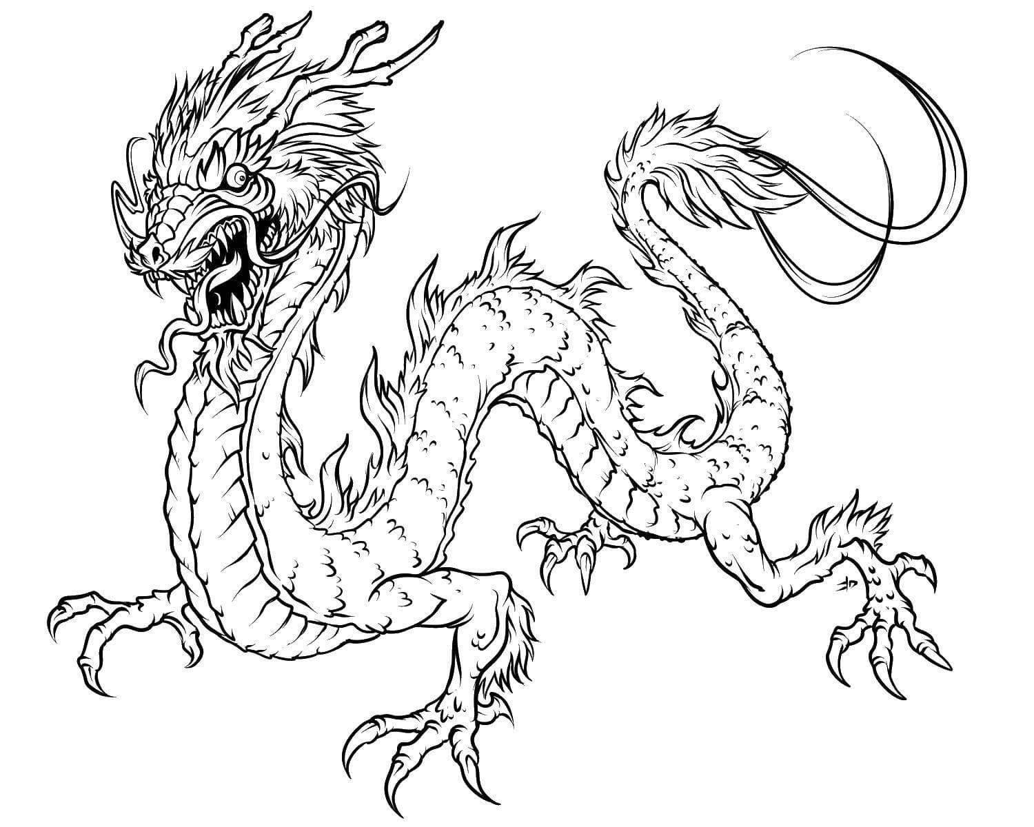 Chinese dragon coloring pages pictures free printable
