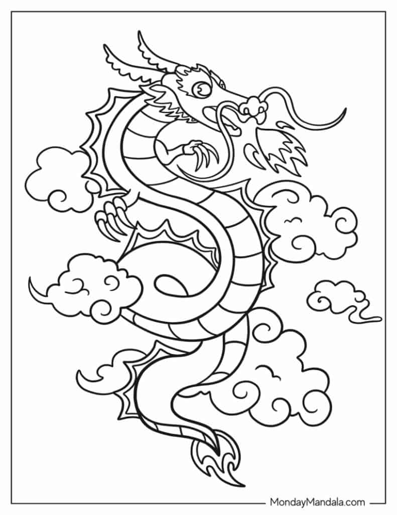 Dragon coloring pages free pdf printables