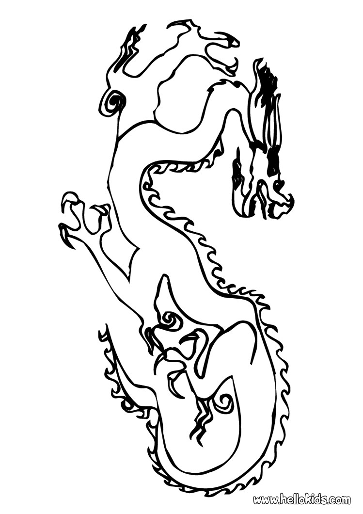 Chinese dragon coloring pages