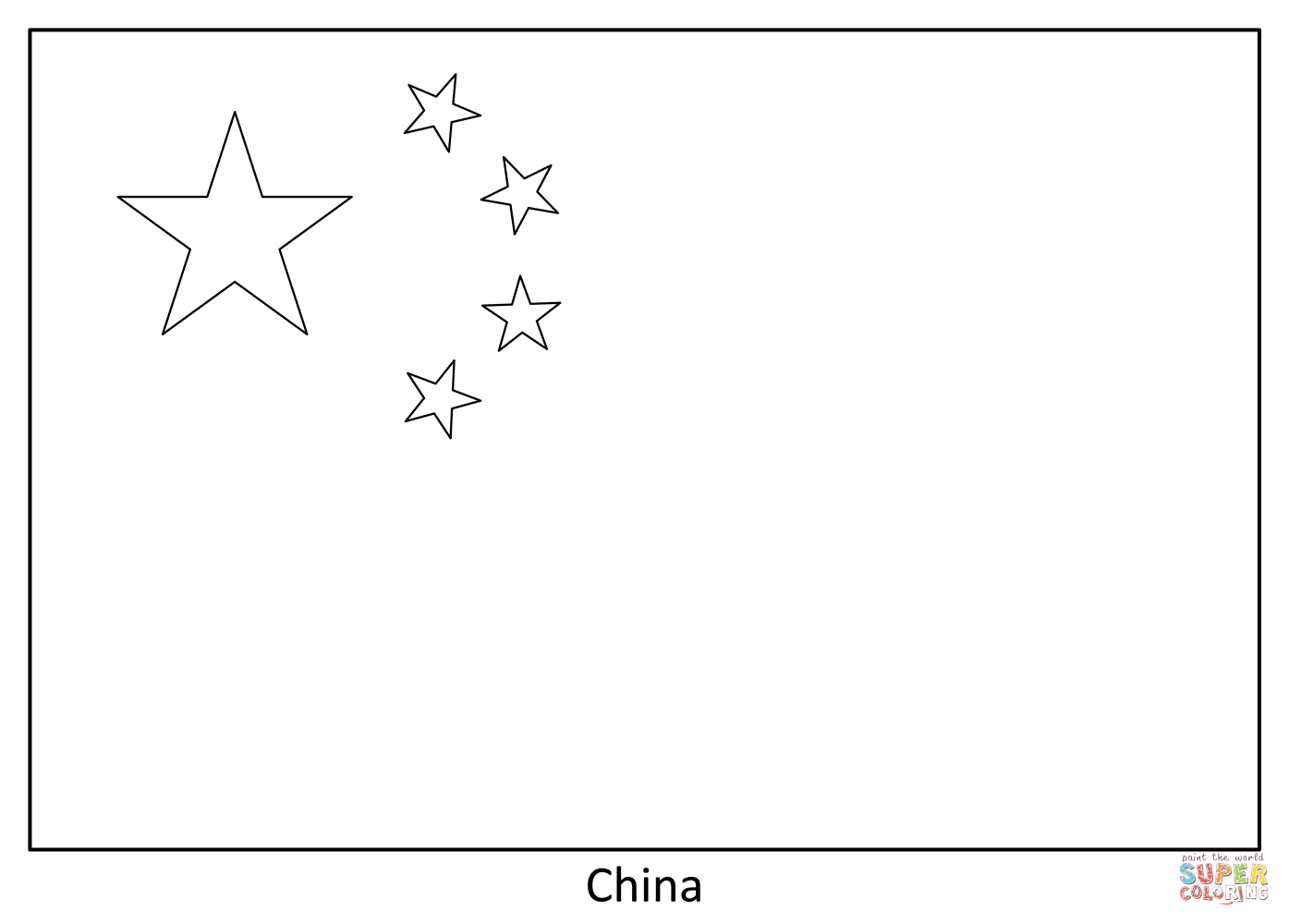 Flag of china coloring page free printable coloring pages