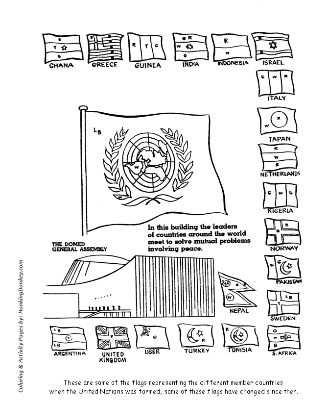 United nations day coloring pages