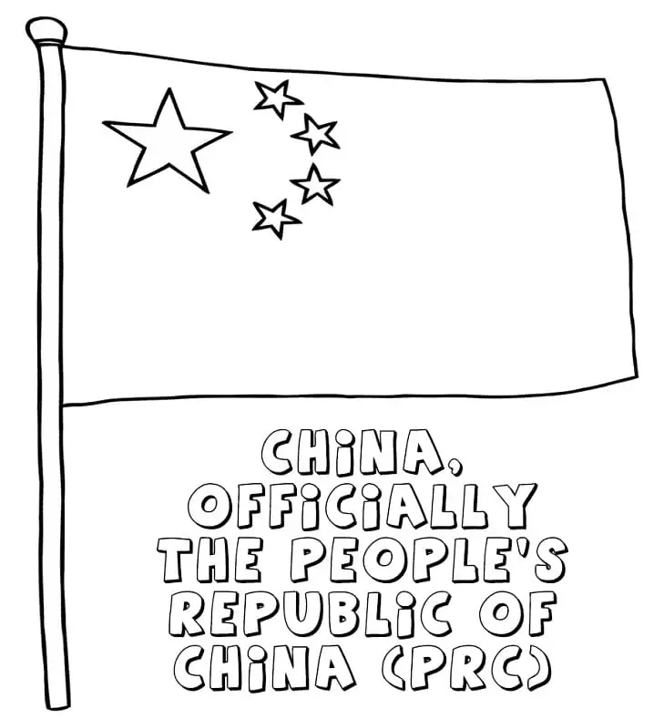 China flag coloring page