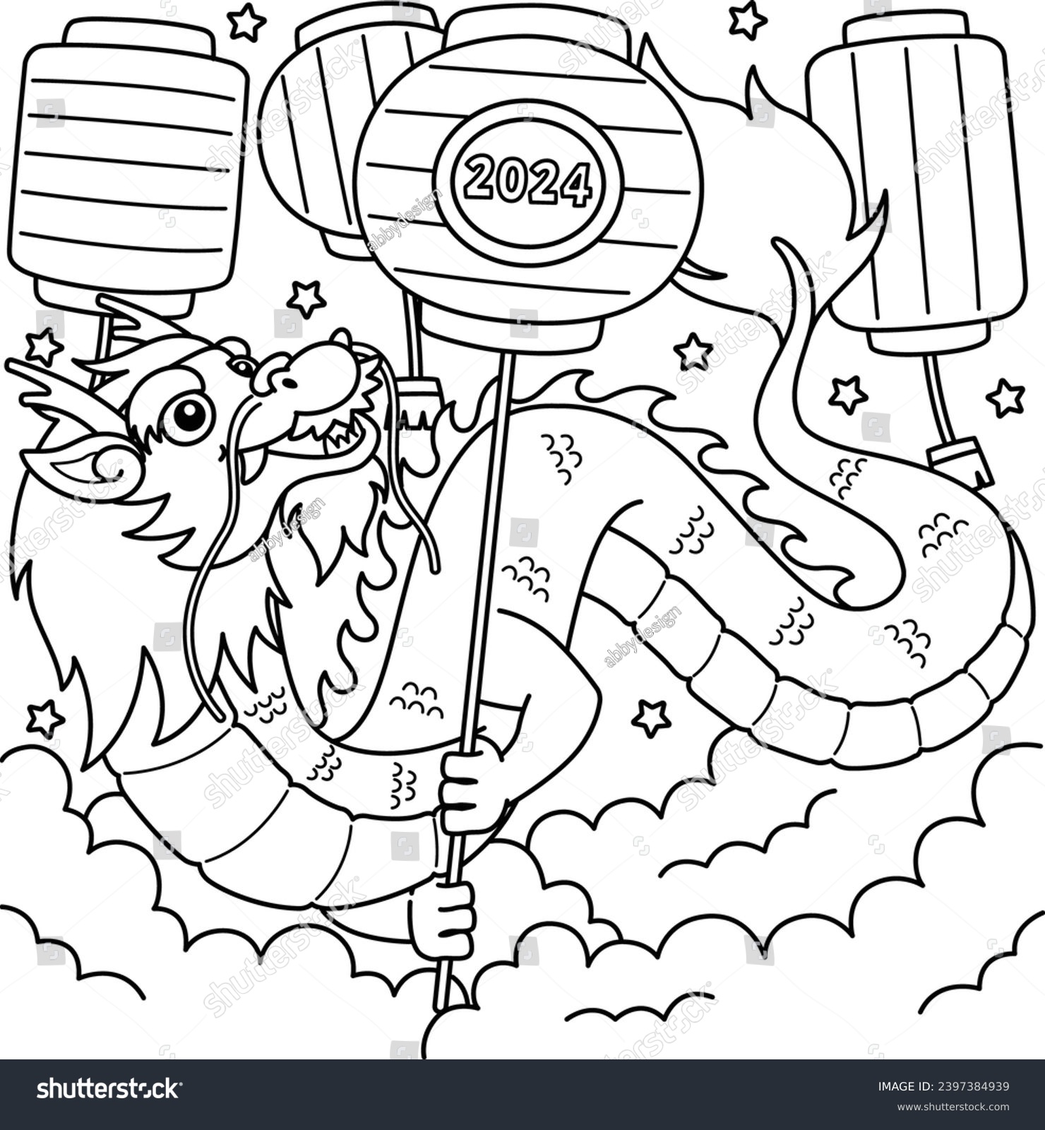 Thousand chinese new year coloring page royalty