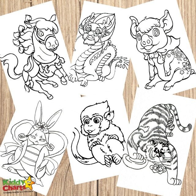 Zodiac animal colouring pages