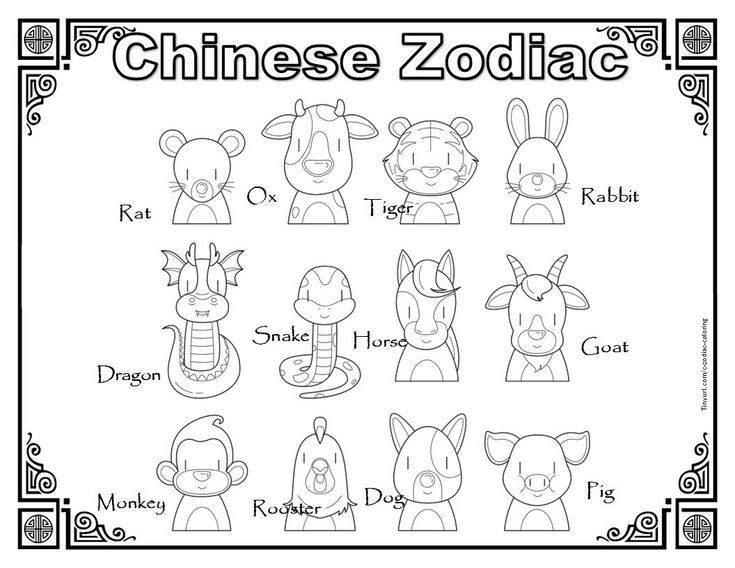 Printable chinese zodiac coloring sheets chinese zodiac chinese dog chinese zodiac