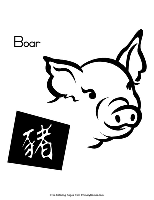 Chinese zodiac boar coloring page â free printable pdf from