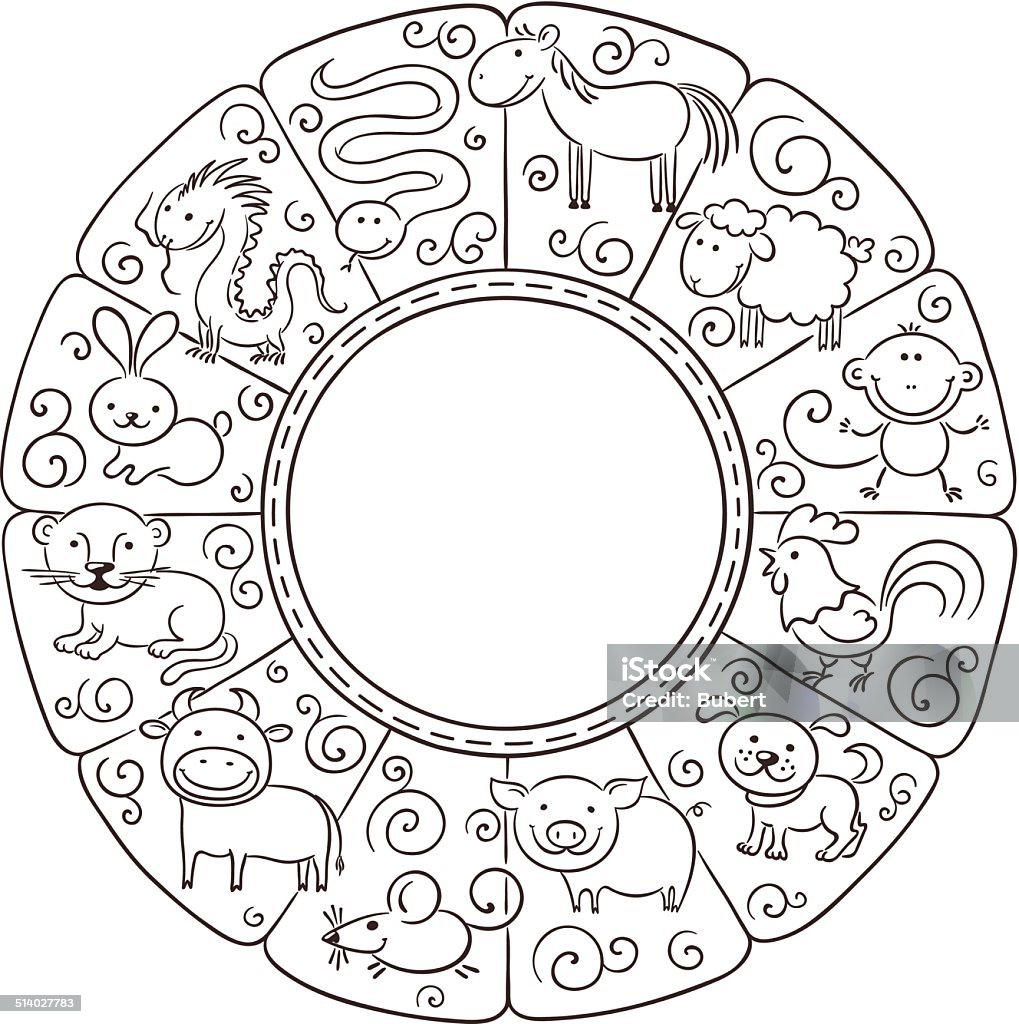 Chinese zodiac signs stock illustration