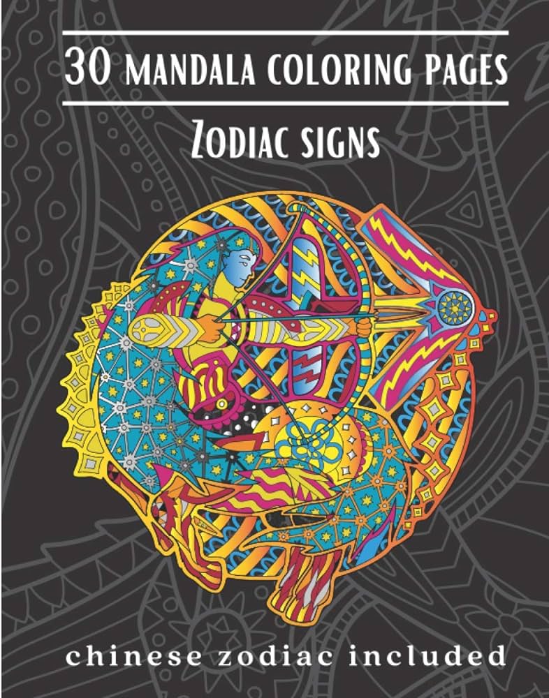Zodiac coloring book coloring book with zodiac signs chinese zodiac included activity book for stress